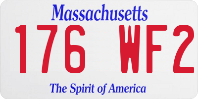 MA license plate 176WF2