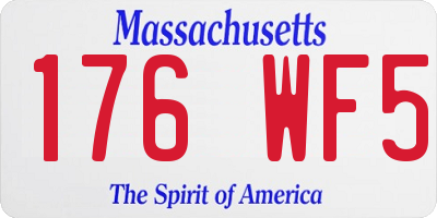MA license plate 176WF5