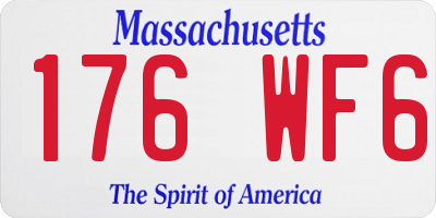 MA license plate 176WF6