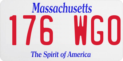 MA license plate 176WG0