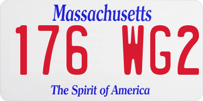 MA license plate 176WG2