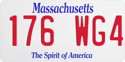 MA license plate 176WG4