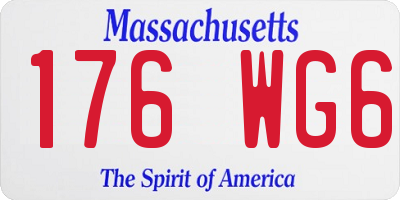 MA license plate 176WG6