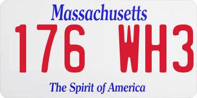 MA license plate 176WH3