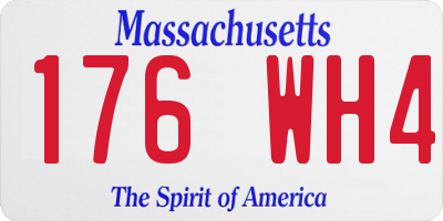 MA license plate 176WH4