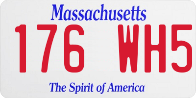 MA license plate 176WH5