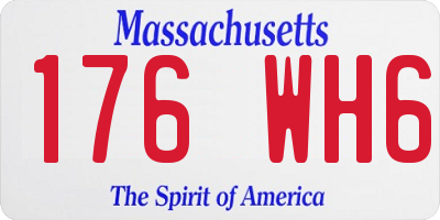 MA license plate 176WH6