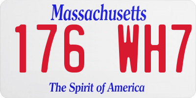 MA license plate 176WH7