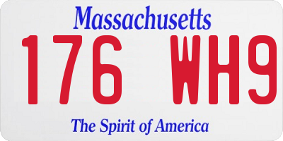MA license plate 176WH9