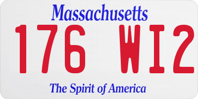 MA license plate 176WI2
