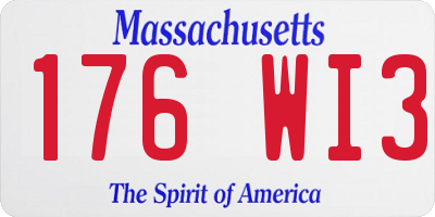 MA license plate 176WI3