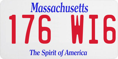MA license plate 176WI6