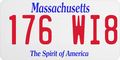 MA license plate 176WI8