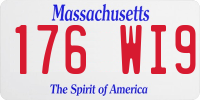 MA license plate 176WI9