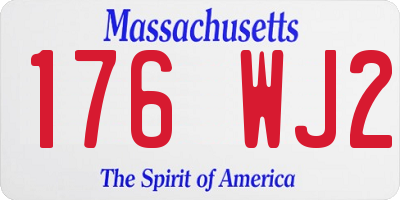 MA license plate 176WJ2