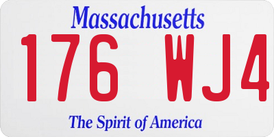 MA license plate 176WJ4