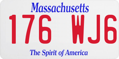 MA license plate 176WJ6