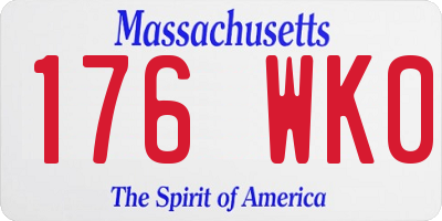 MA license plate 176WK0