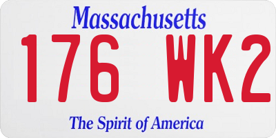 MA license plate 176WK2