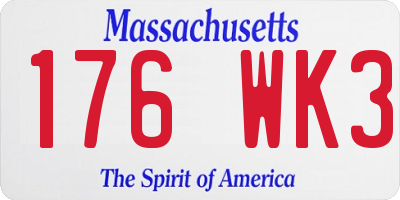 MA license plate 176WK3