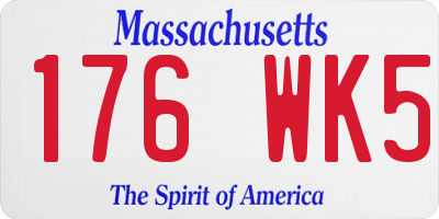 MA license plate 176WK5