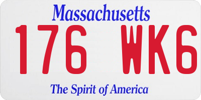 MA license plate 176WK6