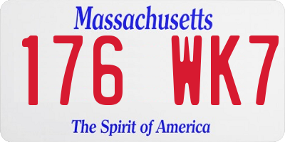 MA license plate 176WK7