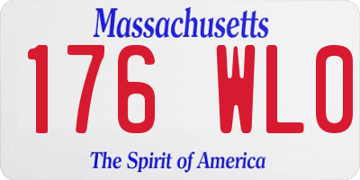 MA license plate 176WL0