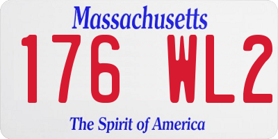 MA license plate 176WL2
