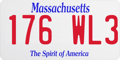 MA license plate 176WL3