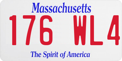 MA license plate 176WL4
