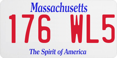 MA license plate 176WL5
