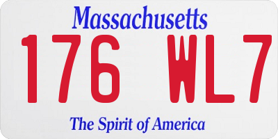 MA license plate 176WL7