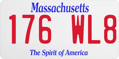 MA license plate 176WL8