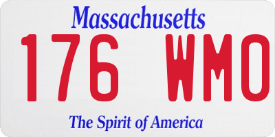 MA license plate 176WM0