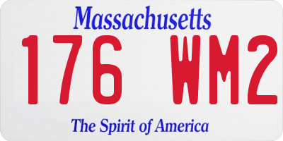 MA license plate 176WM2