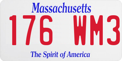 MA license plate 176WM3