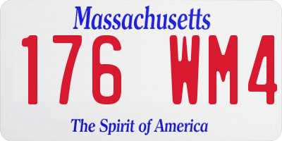 MA license plate 176WM4