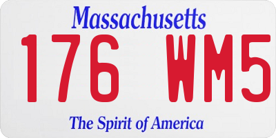MA license plate 176WM5