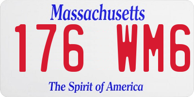 MA license plate 176WM6
