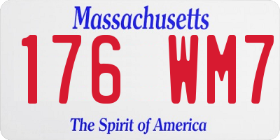 MA license plate 176WM7