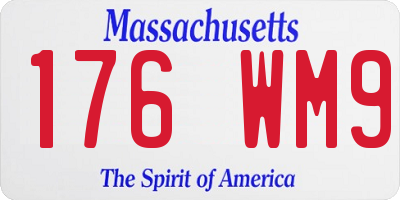 MA license plate 176WM9
