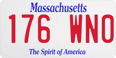MA license plate 176WN0