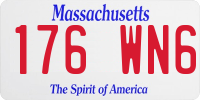 MA license plate 176WN6