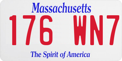 MA license plate 176WN7