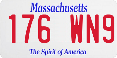 MA license plate 176WN9