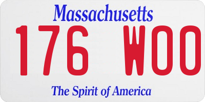 MA license plate 176WO0