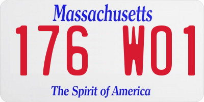 MA license plate 176WO1