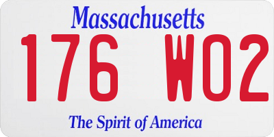 MA license plate 176WO2