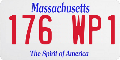 MA license plate 176WP1